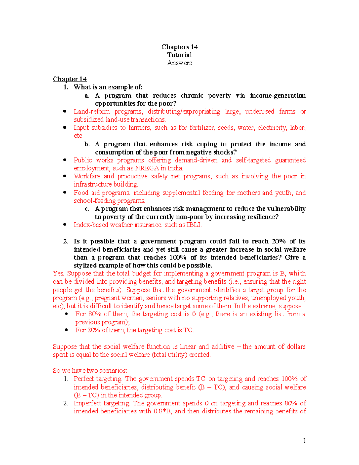 Ch 14 - Tutorial On Lecture 8 - With Answers - Chapters 14 Tutorial ...