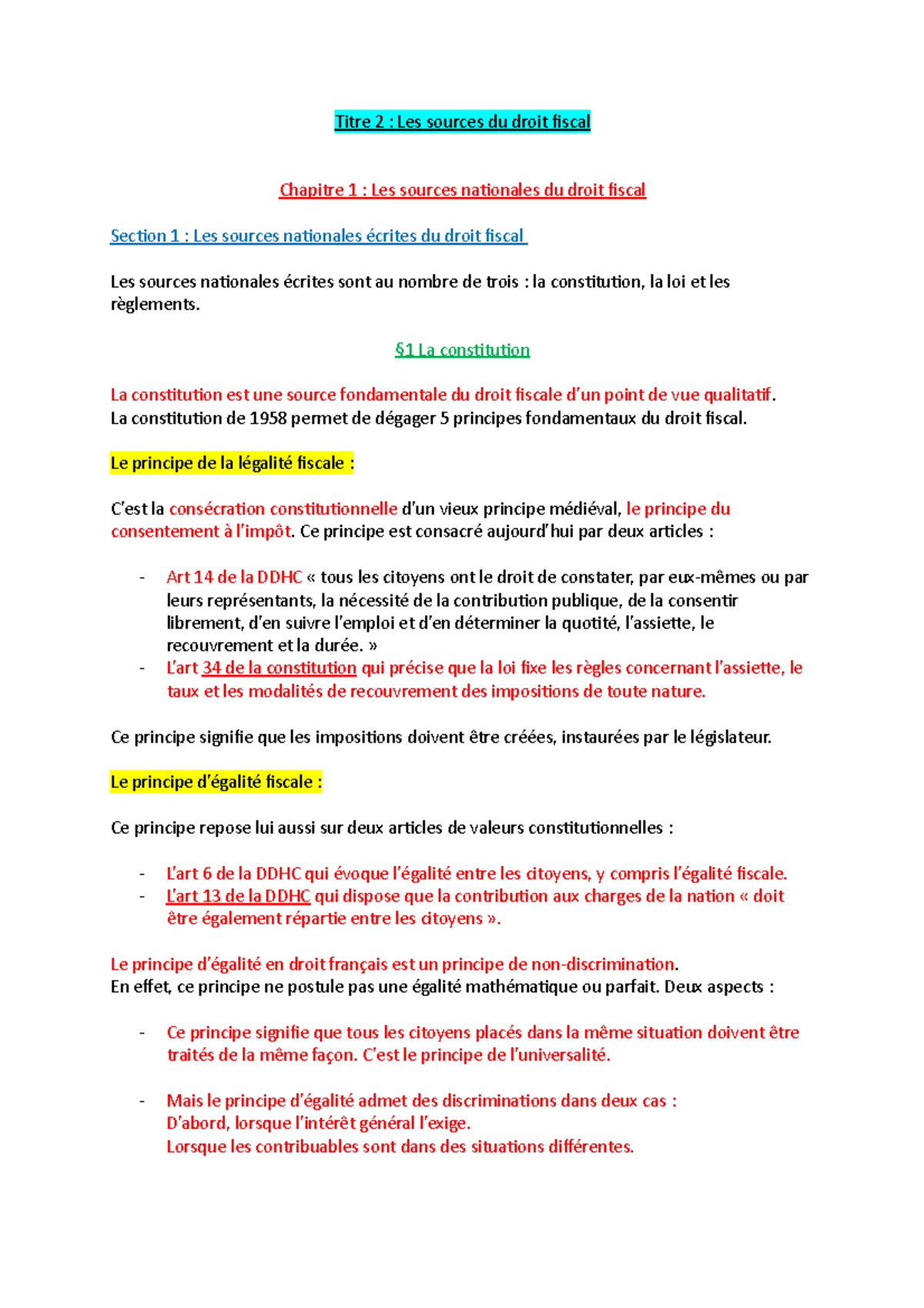 Titre 2 Les sources du fiscal - Titre 2 : Les sources du droit fiscal ...