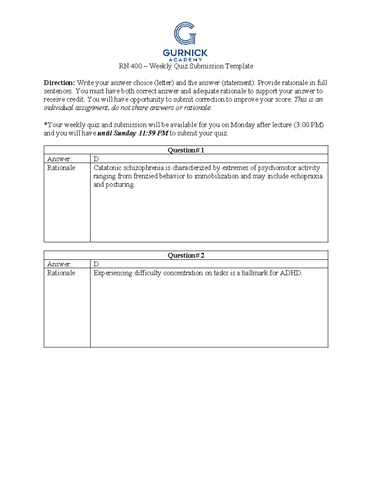 Annotated-QUIZ%2014 - Quiz - RN 400 ñ Weekly Quiz Submission Template ...