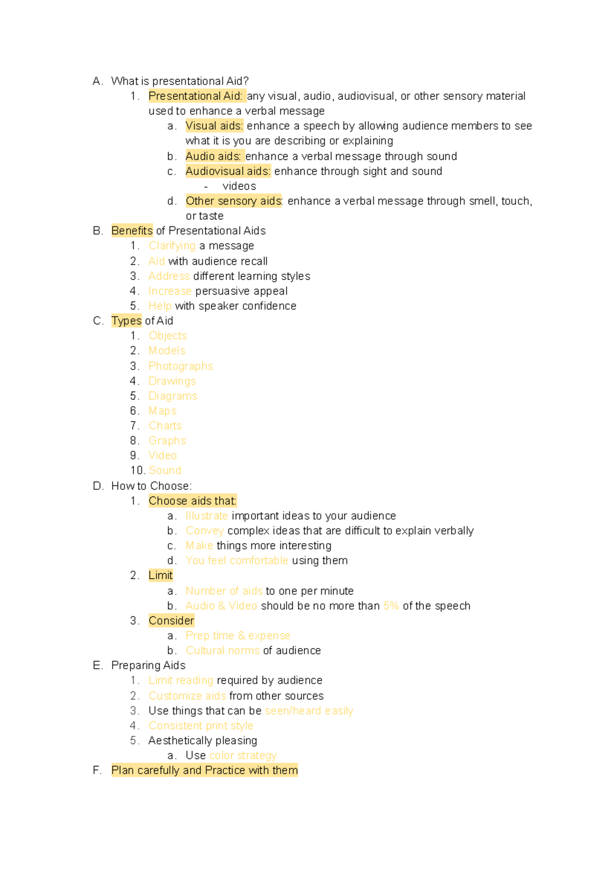 Presentational Aid Fundamentals of Speech Communications, Alexis