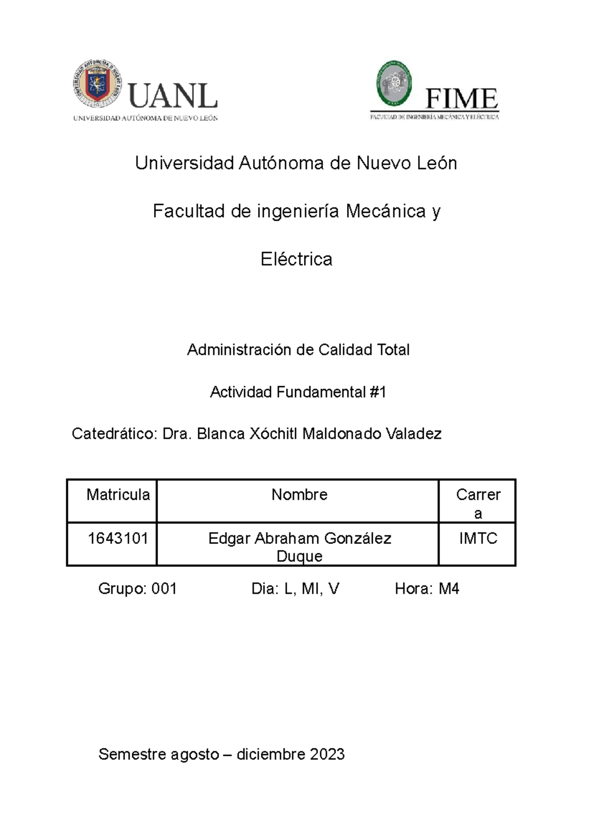 Actividad fundamental 1 - Universidad Autónoma de Nuevo León Facultad ...