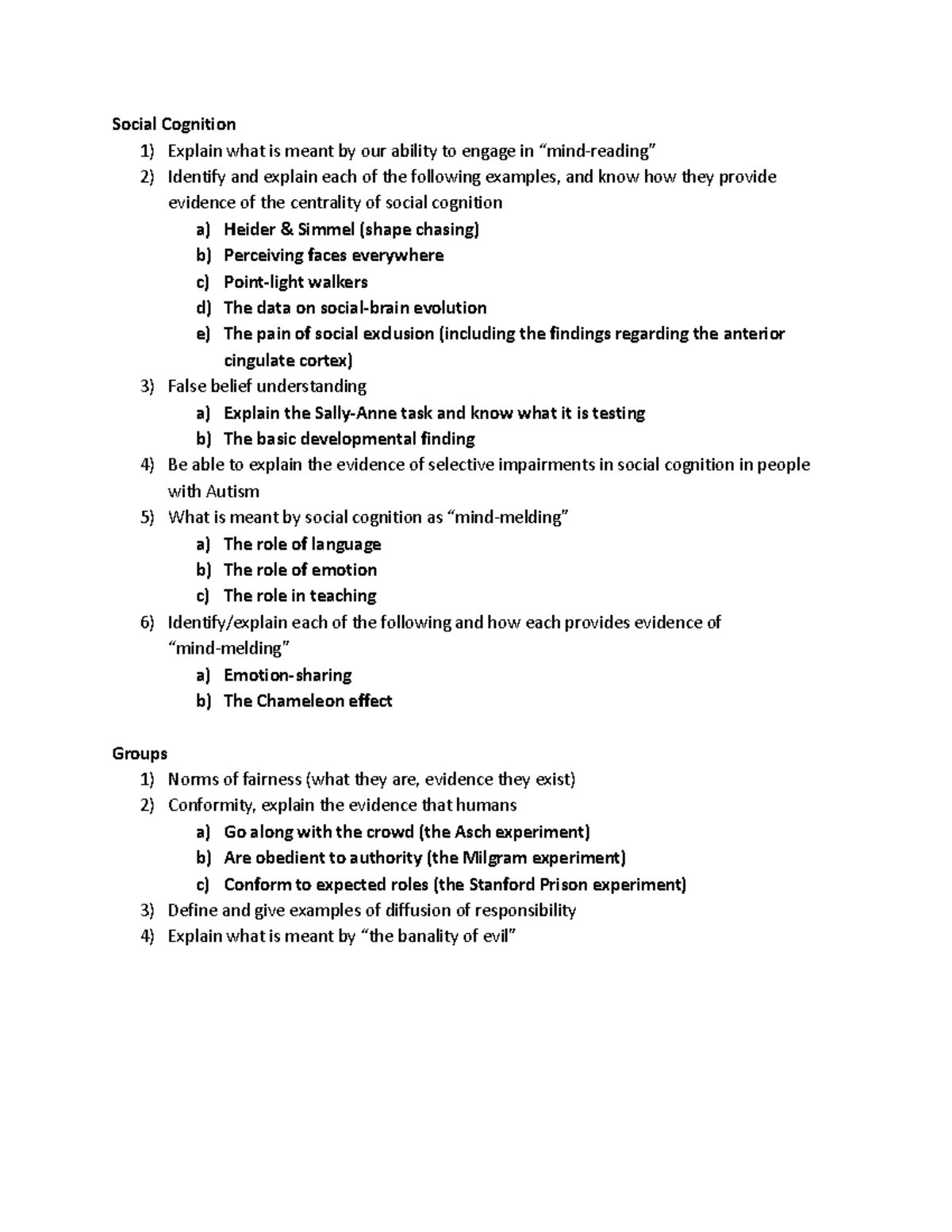 Unit 3 - Psych - unit 3 - Social Cognition 1) Explain what is meant by ...