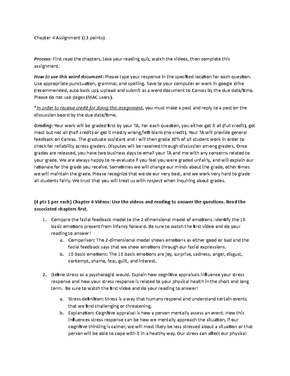 Chapter 4 Assignment-2 - Chapter 4 Assignment (13 points) Process ...