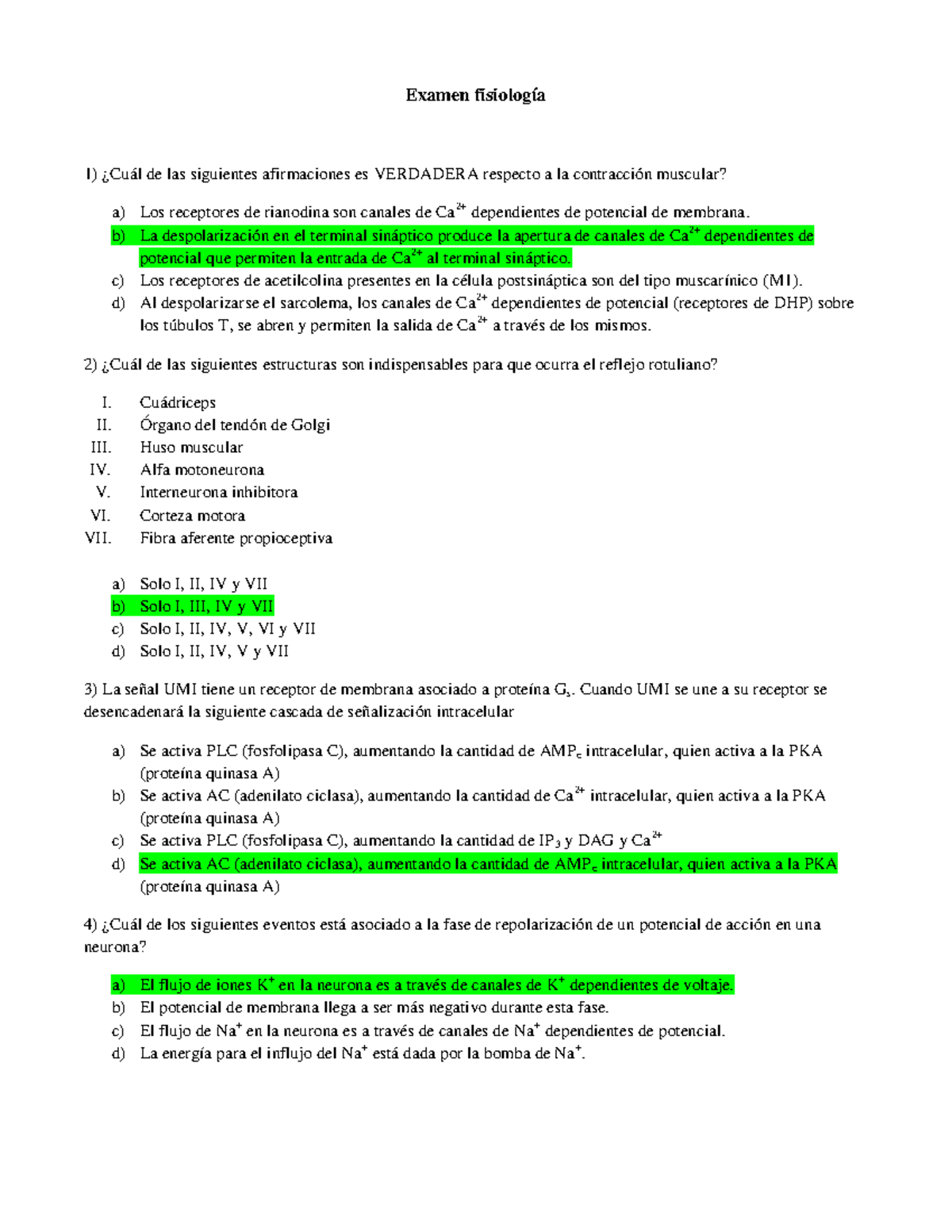 Examen Fisiología-1 - FISIOLOGIA - Examen Fisiología ¿Cuál De Las ...