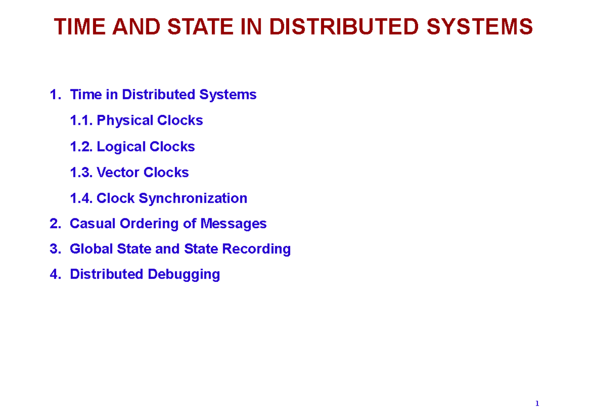 5.Time and State in Distributed Systems - TIME AND STATE IN DISTRIBUTED ...