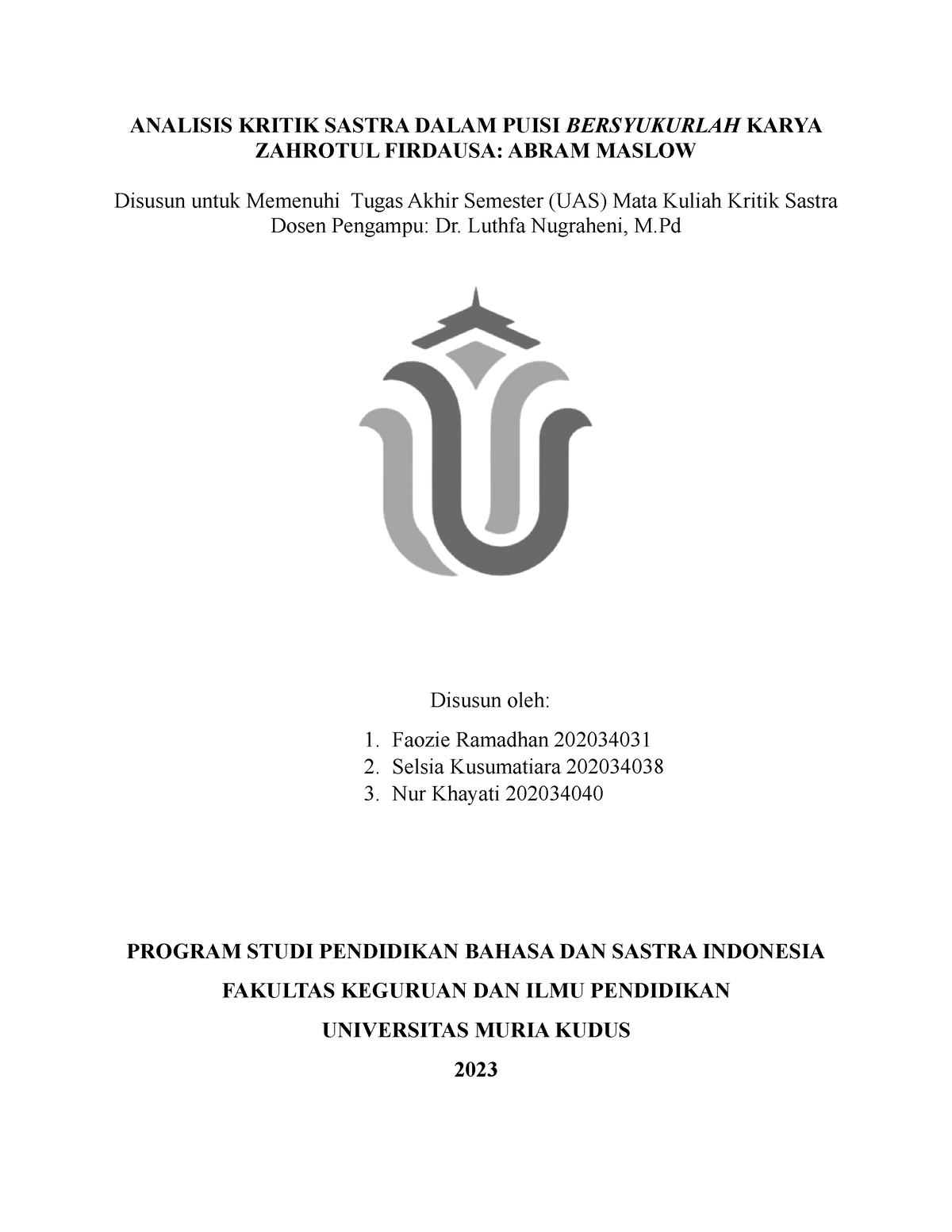 Analisis Kritik Sastra Dalam Puisi Bersyukurlah Karya Zahrotul F ...