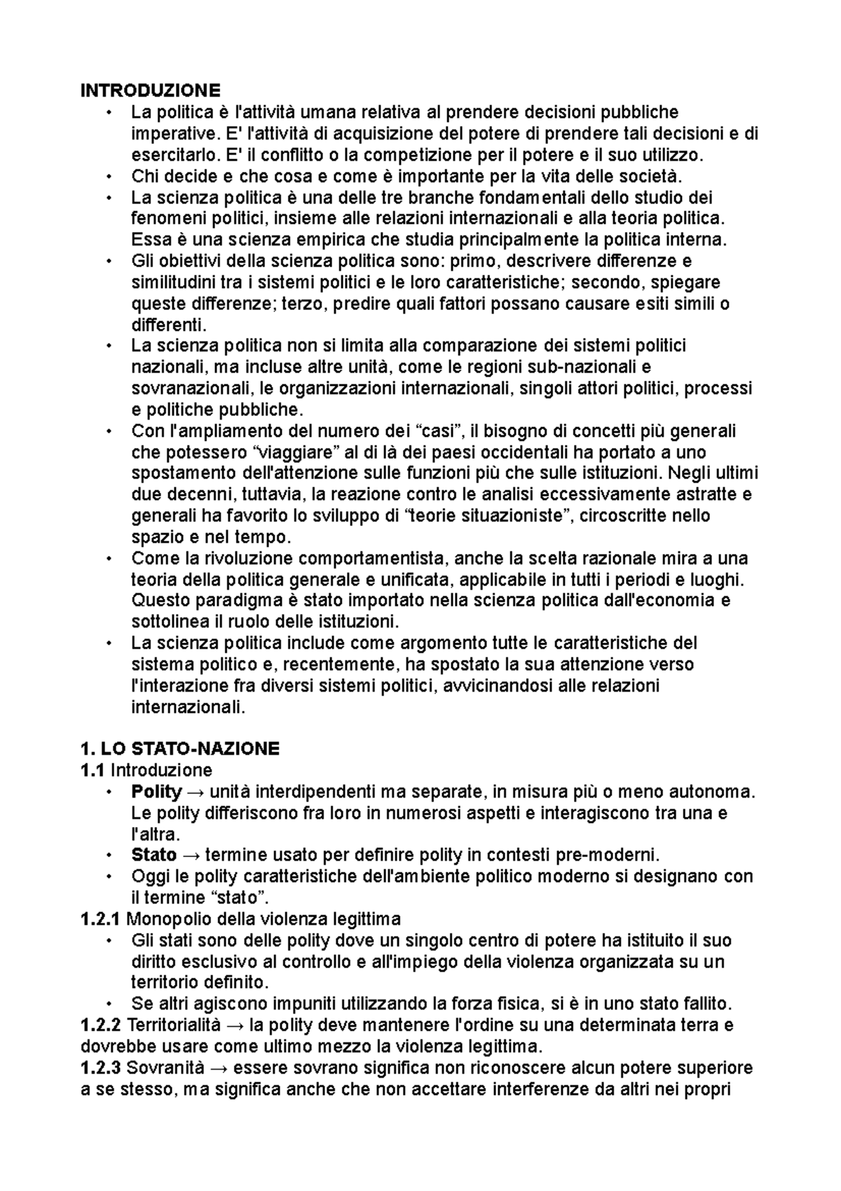 Riassunti Scienza Politica Daniele Caramani PDF - INTRODUZIONE • La ...