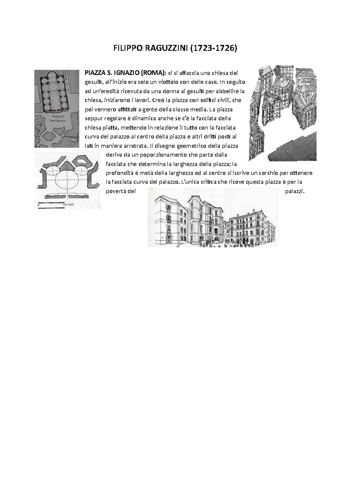 Filippo Raguzzini Riassunto Storia dell'architettura FILIPPO