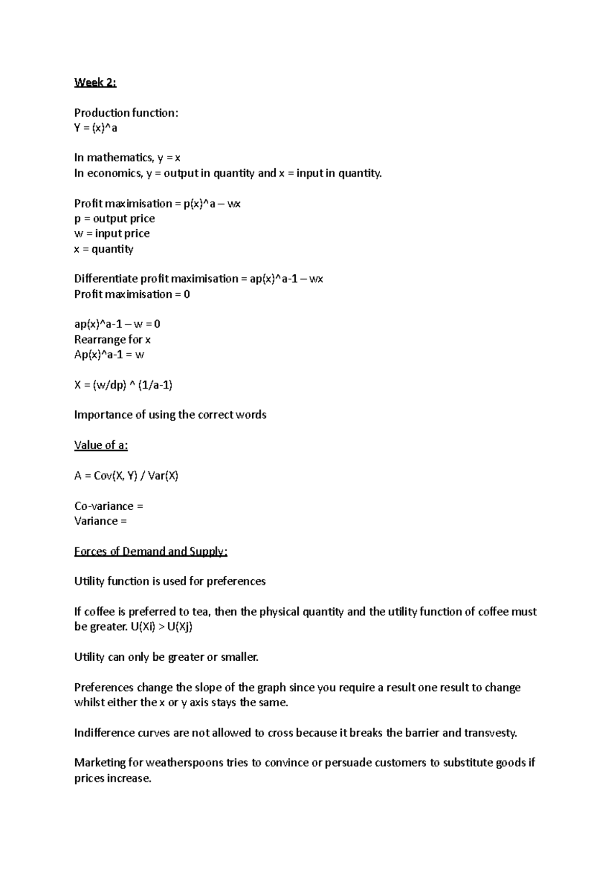 Week 2 - e read - Week 2: Production function: Y = (x)^a In mathematics ...
