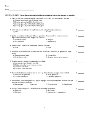 H.W Ch 4 (Forecasting) - Homework operation management chapter 4 ...