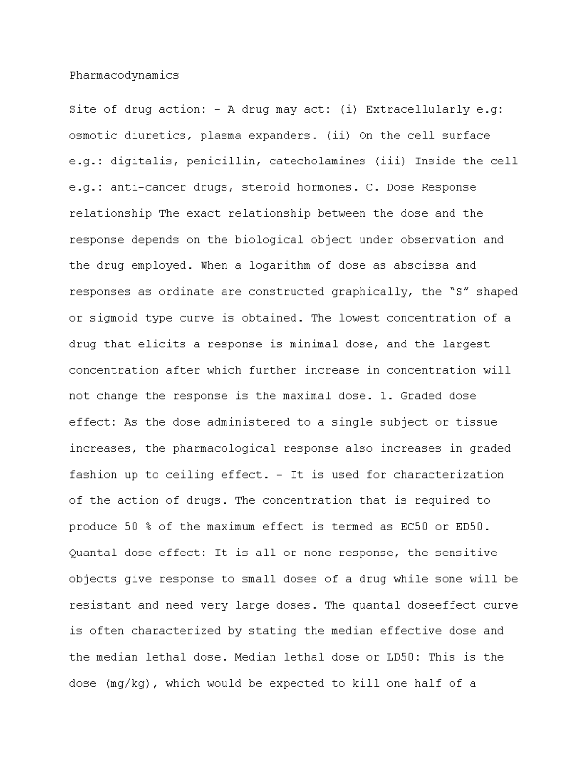 pharmacodynamics-site-of-drug-action-notes-pharmacodynamics-site-of