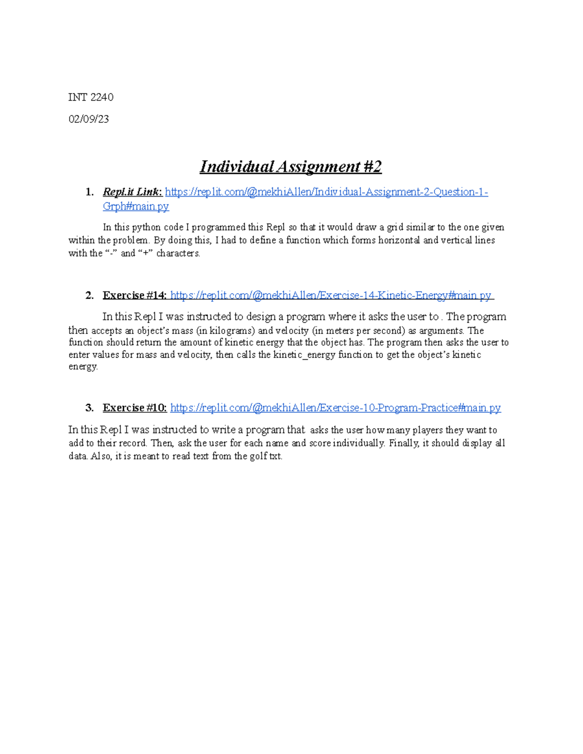 individual assignment translation