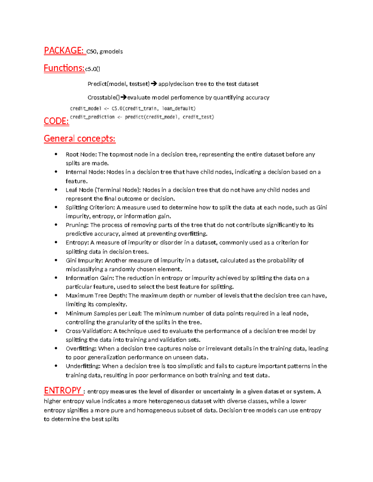 Decision tree - dkd ck - PACKAGE: C50, gmodels Functions:c5() Predict ...