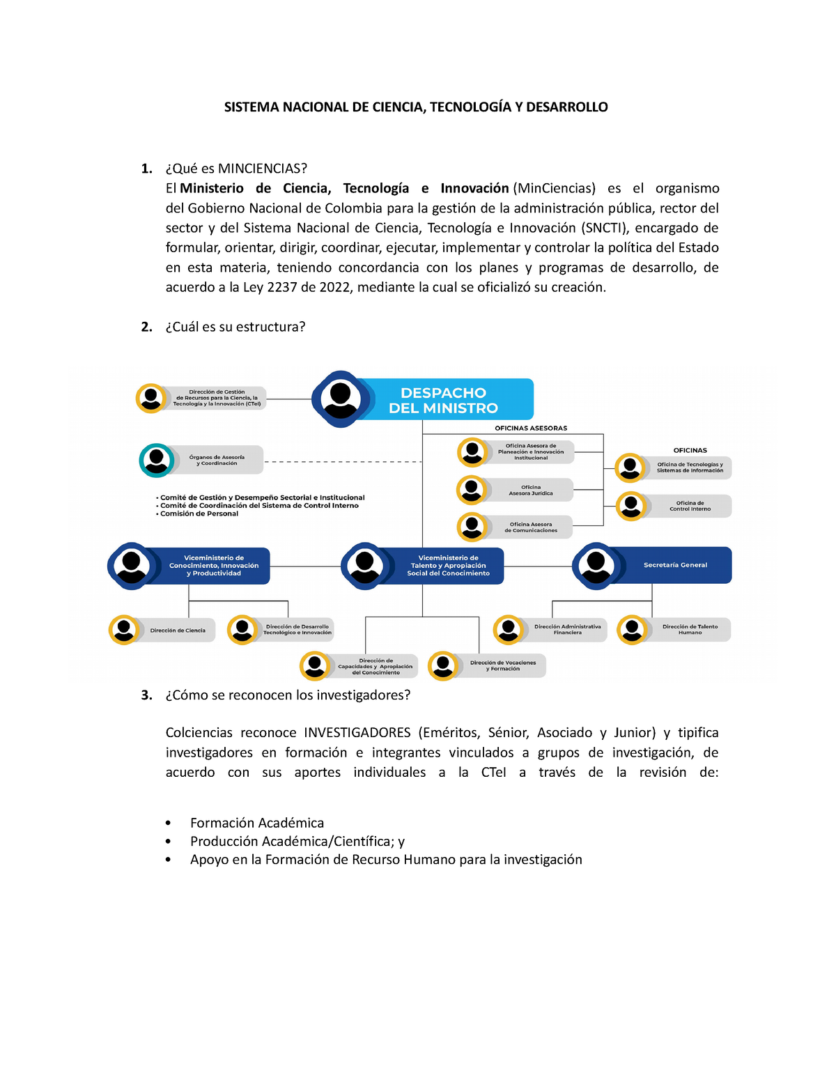 Minciencias - EqDFGRTRFGIL - SISTEMA NACIONAL DE CIENCIA, TECNOLOGÍA Y ...