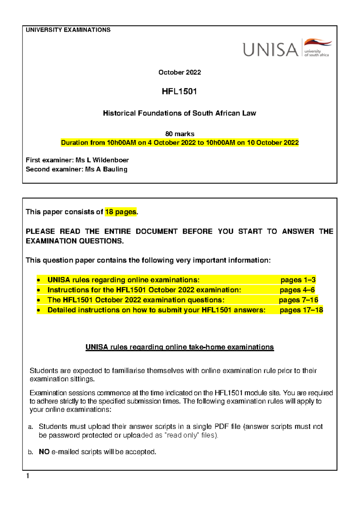 MASTERS CEF STUDIES - UNIVERSITY EXAMINATIONS October 2022 HFL ...