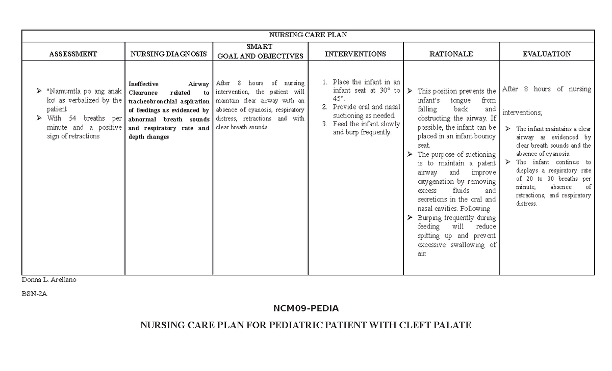 Nursing-CARE-PLAN - Nursing Care Plan - NURSING CARE PLAN ASSESSMENT ...