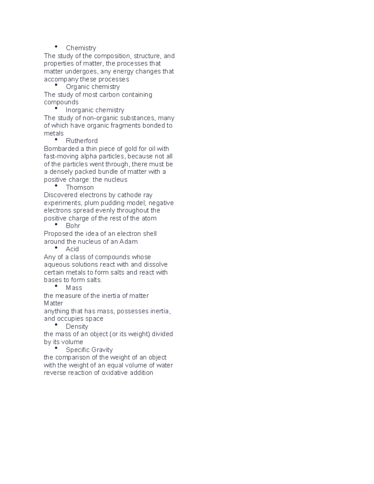 ORG AND Inorg CEHM - Chemistry The study of the composition, structure ...