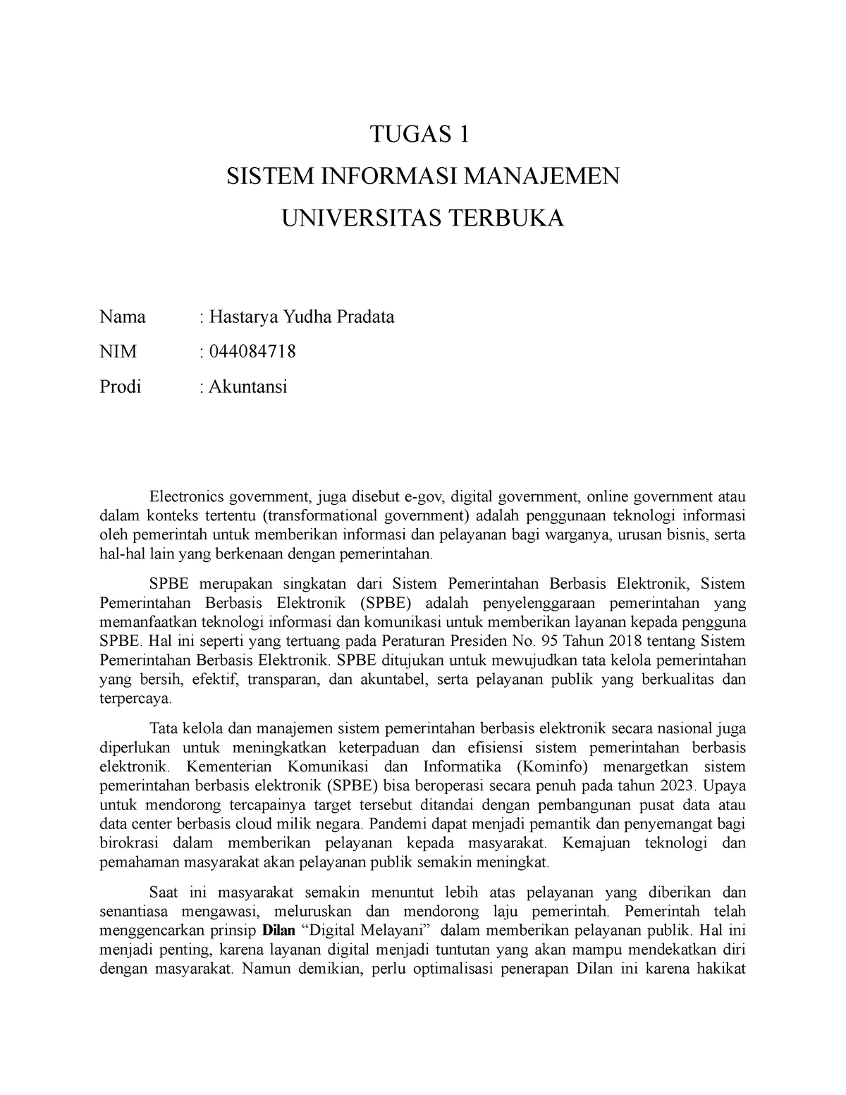 Tugas 1 EKMA4434 Sistem Informasi Manajemen - TUGAS 1 SISTEM INFORMASI ...