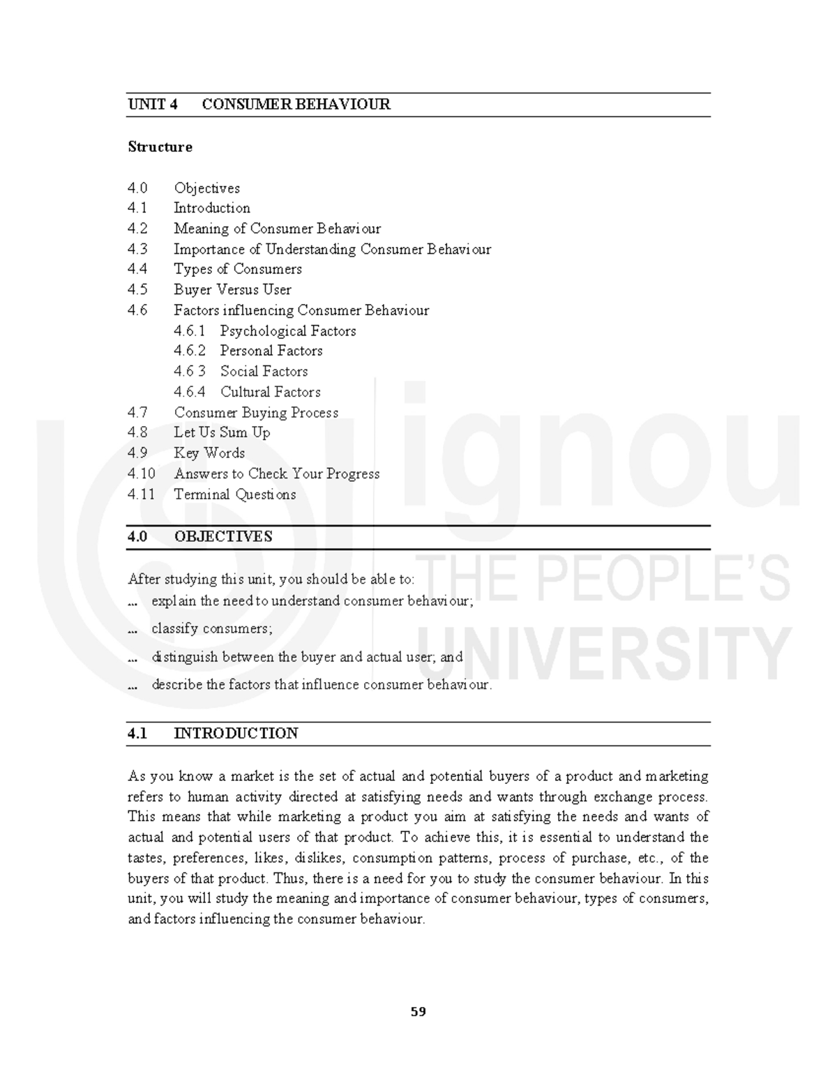 Unit-4 - Notes - UNIT 4 CONSUMER BEHAVIOUR Structure 4 Objectives 4 ...