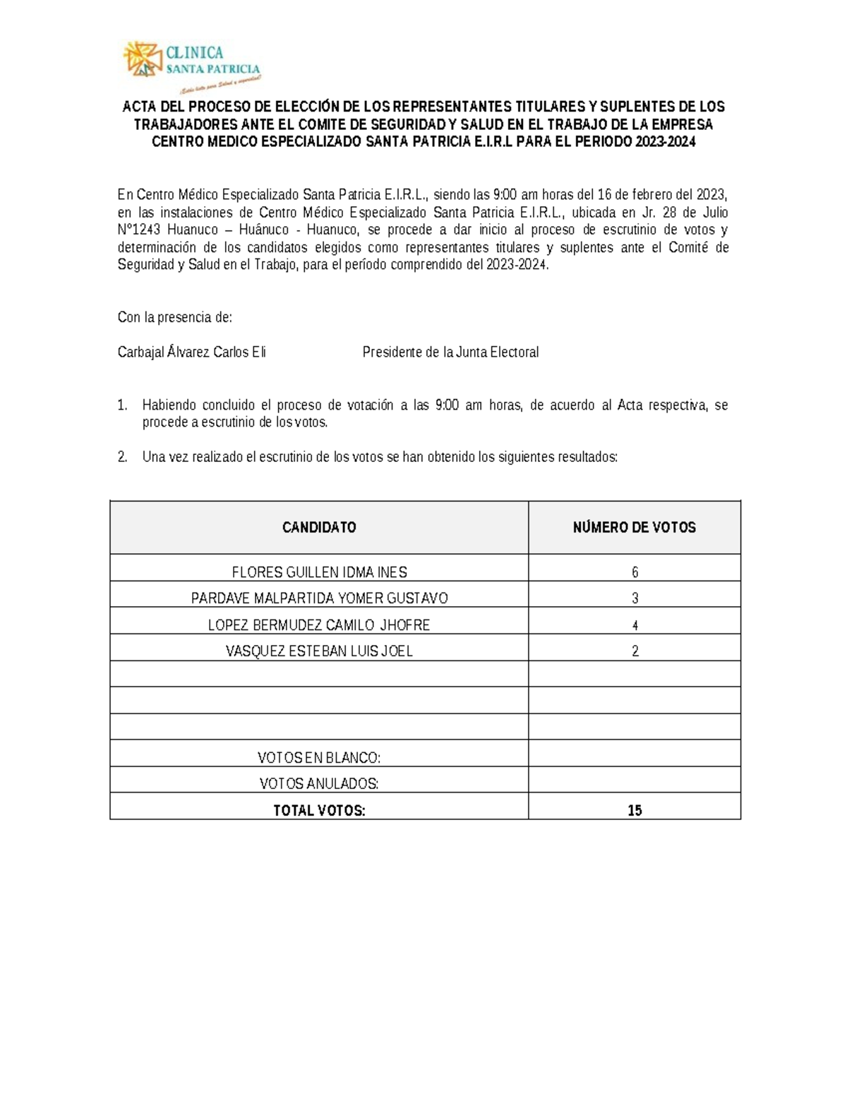 09 Anexo 4 Acta Proceso Eleccion Acta Del Proceso De ElecciÓn De Los