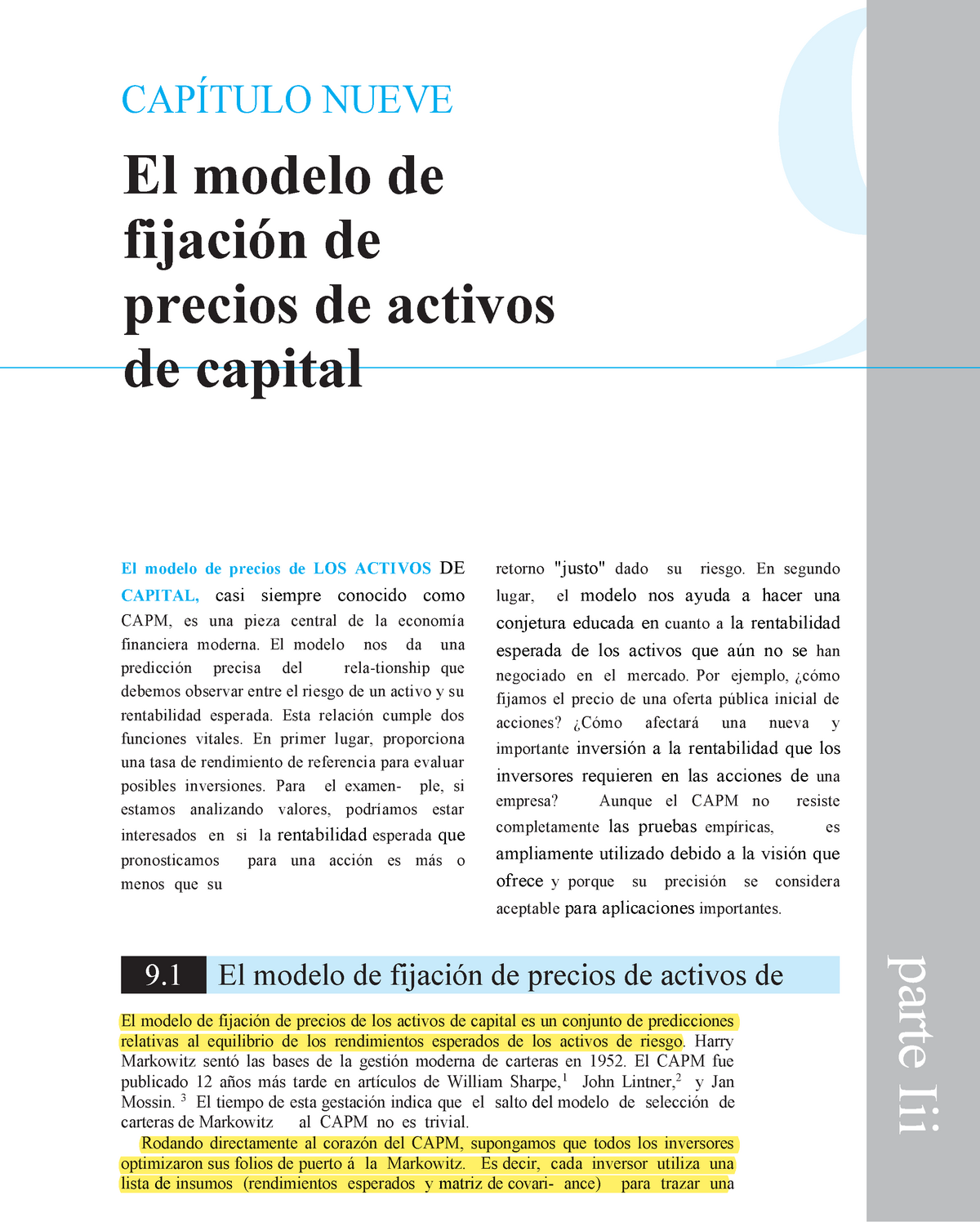 Cap 9 Del Libro BKM Para Finanzas II - 9 CAPÍTULO NUEVE El Modelo De ...