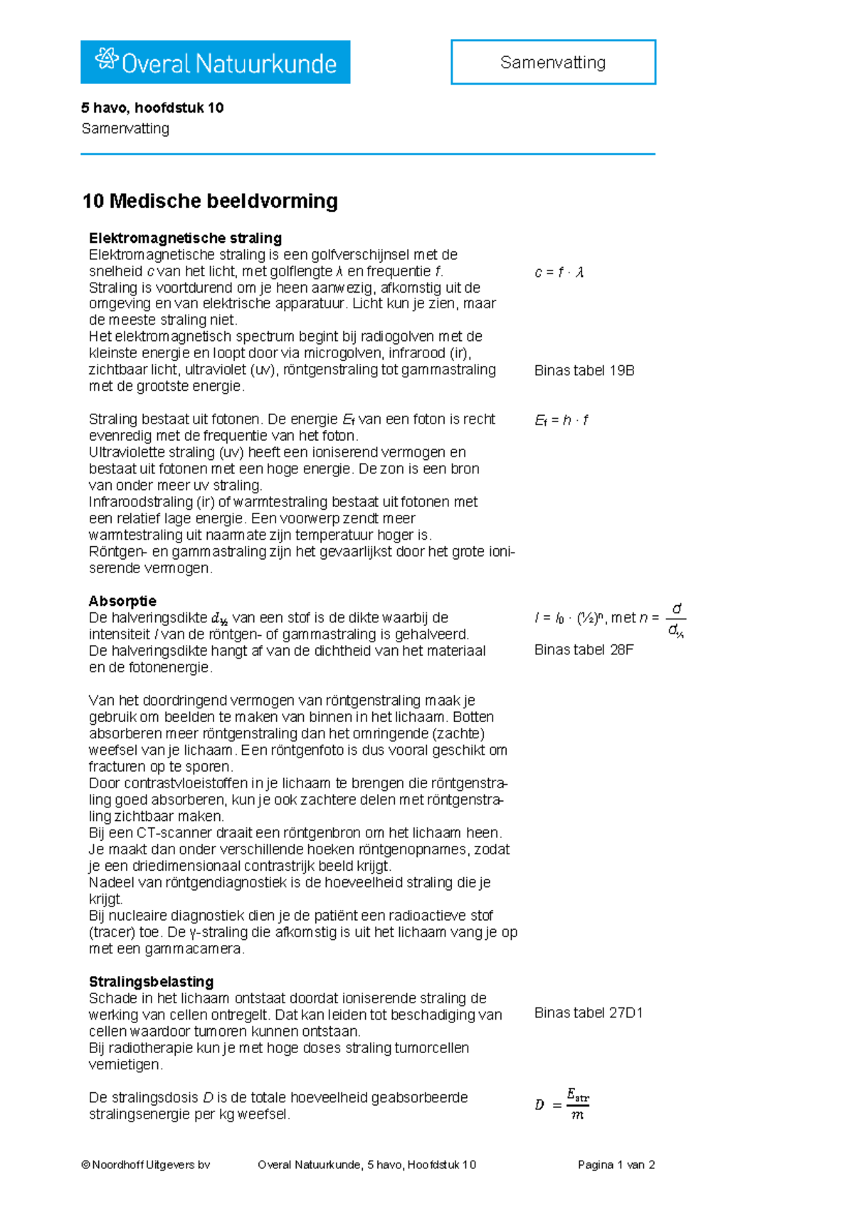 Overal Na 5 H Hoofdstuk 10 Samenvatting - © Noordhoff Uitgevers Bv ...