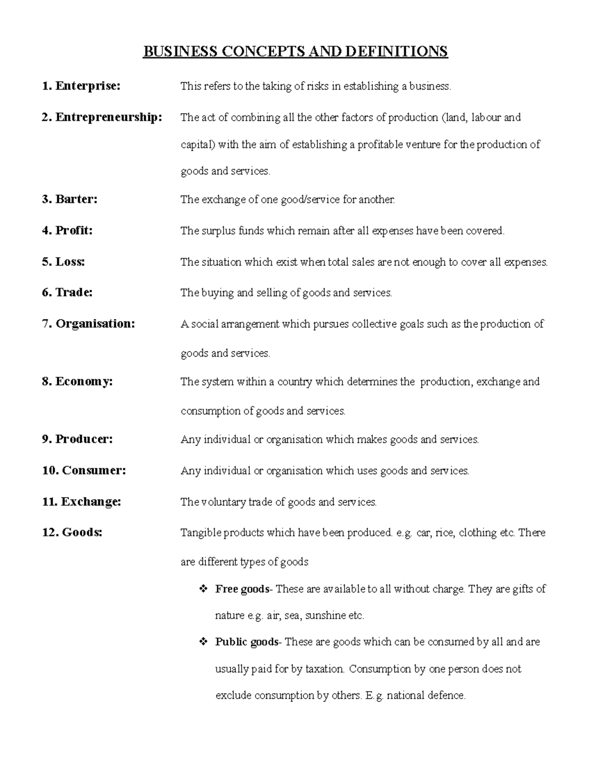 Principles Of Business Section 1-the Nature Of Business - BUSINESS ...