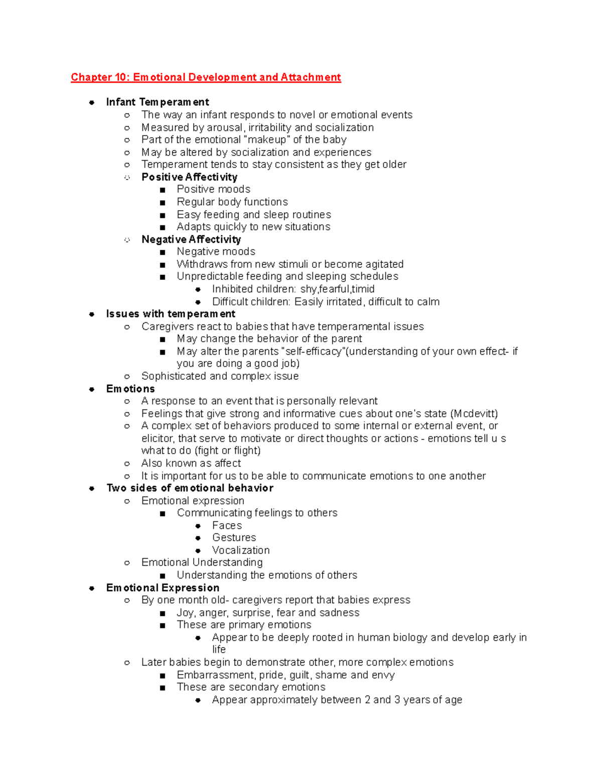 PSY320 Chapter 10 - Chapter 10: Emotional Development and Attachment ...