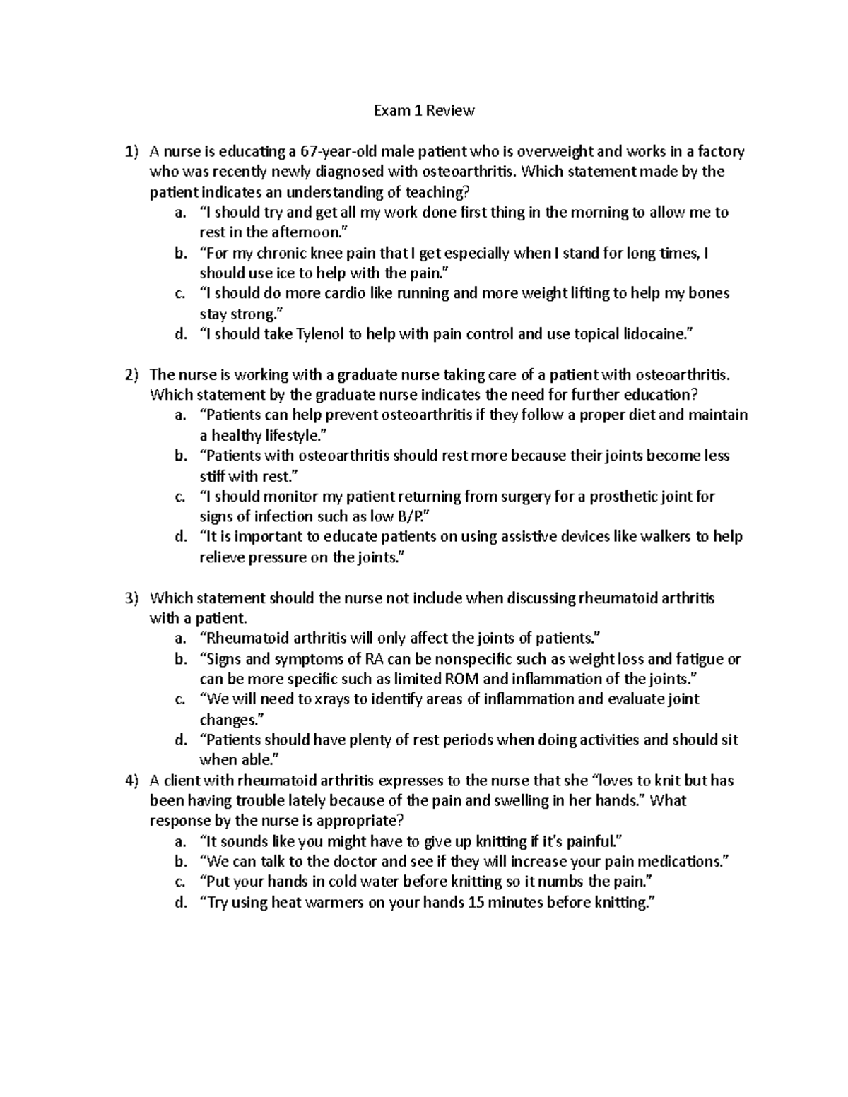 Exam 1 Review Exam 1 Review A Nurse Is Educating A 67 year old Male exam-1-review-exam-1-review-a-nurse-is-educating-a-67-year-old-male