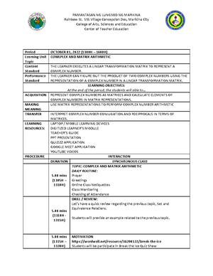 DLL-MATH-10 - Daily Lesson Log in Mathematics - ####### GRADES ...