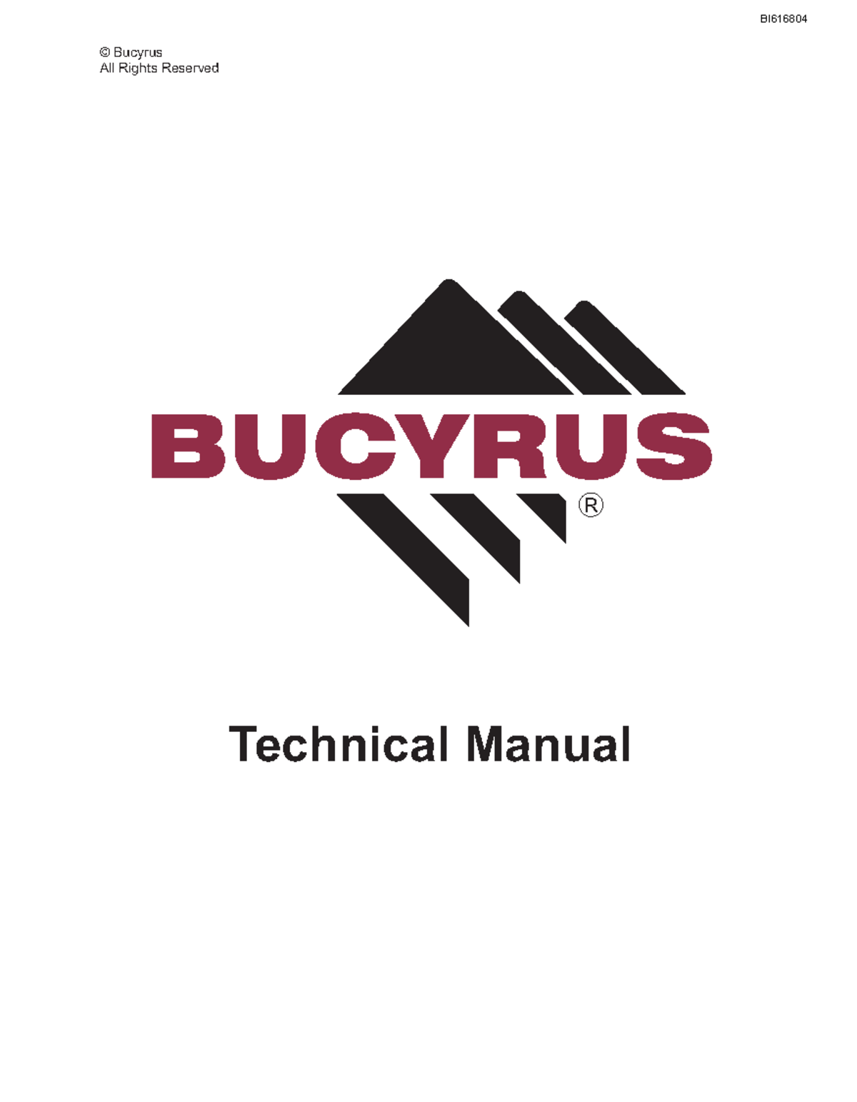 Pala Electrica Bucirus 495BI - © Bucyrus All Rights Reserved Technical ...