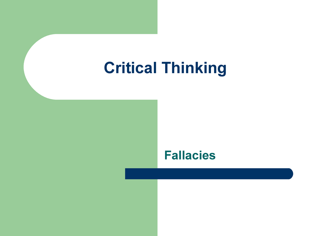 avoiding fallacies in critical thinking