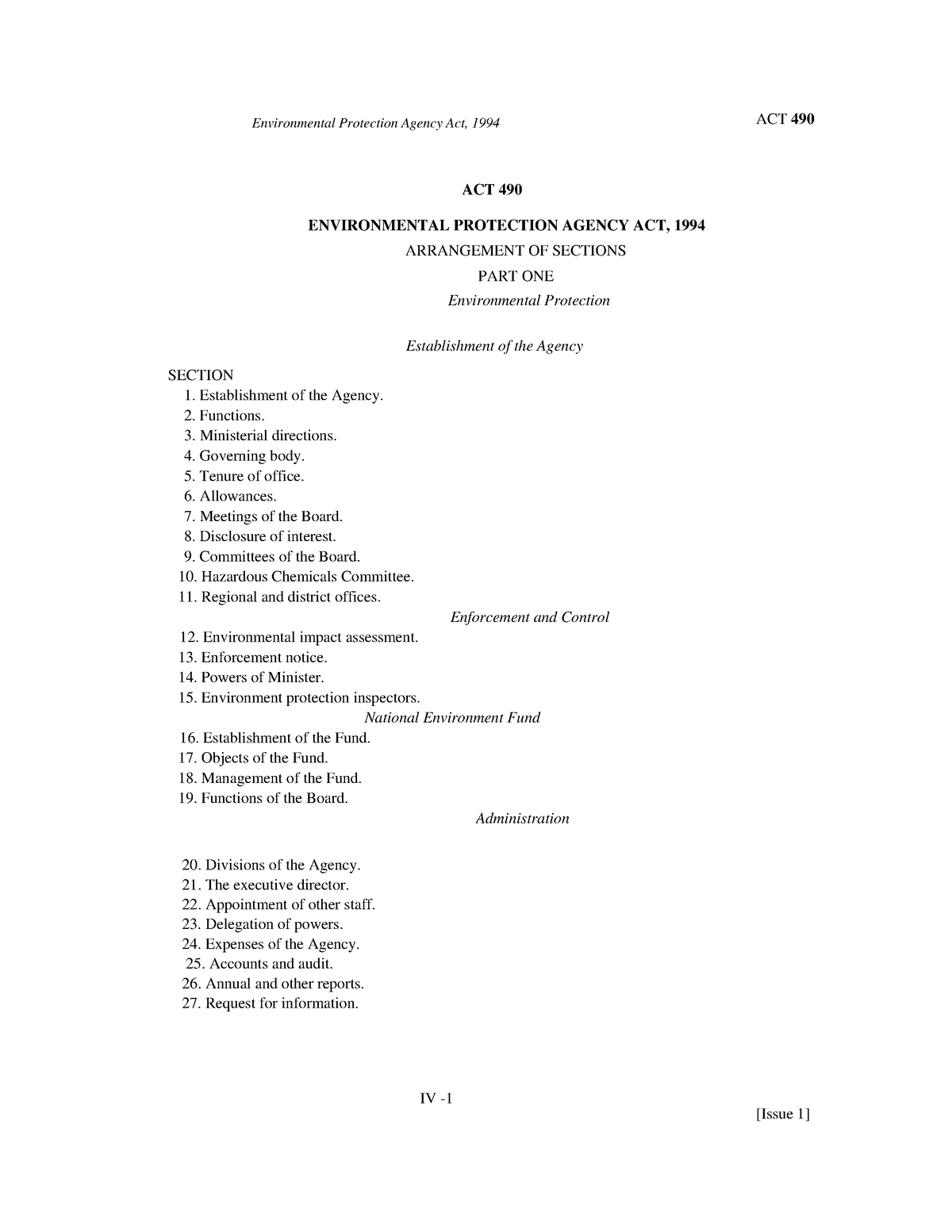 Environmental Protection Agency Act - Functions. Ministerial directions