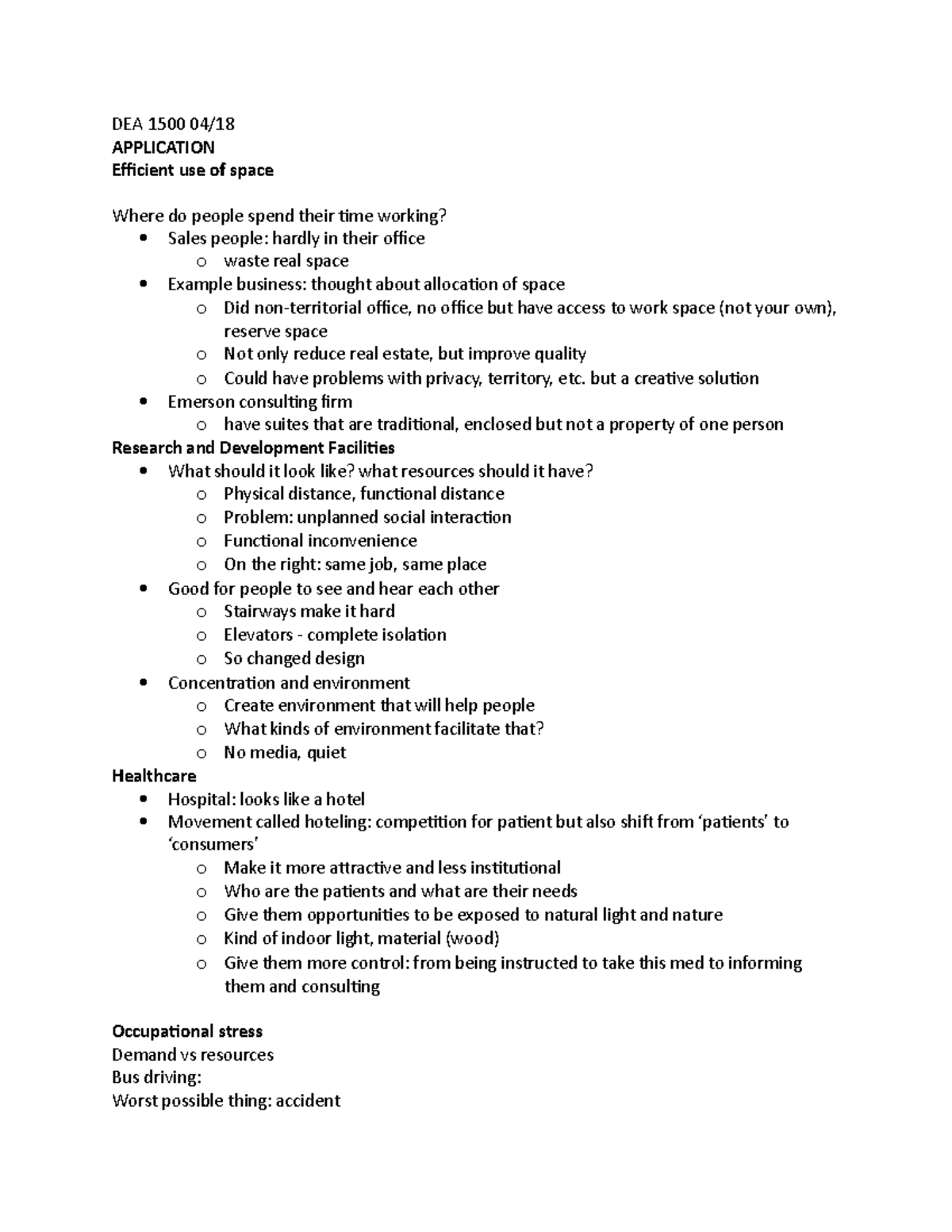 DEA 1500 - Lecture notes 25 - DEA 1500 APPLICATION Efficient use of ...