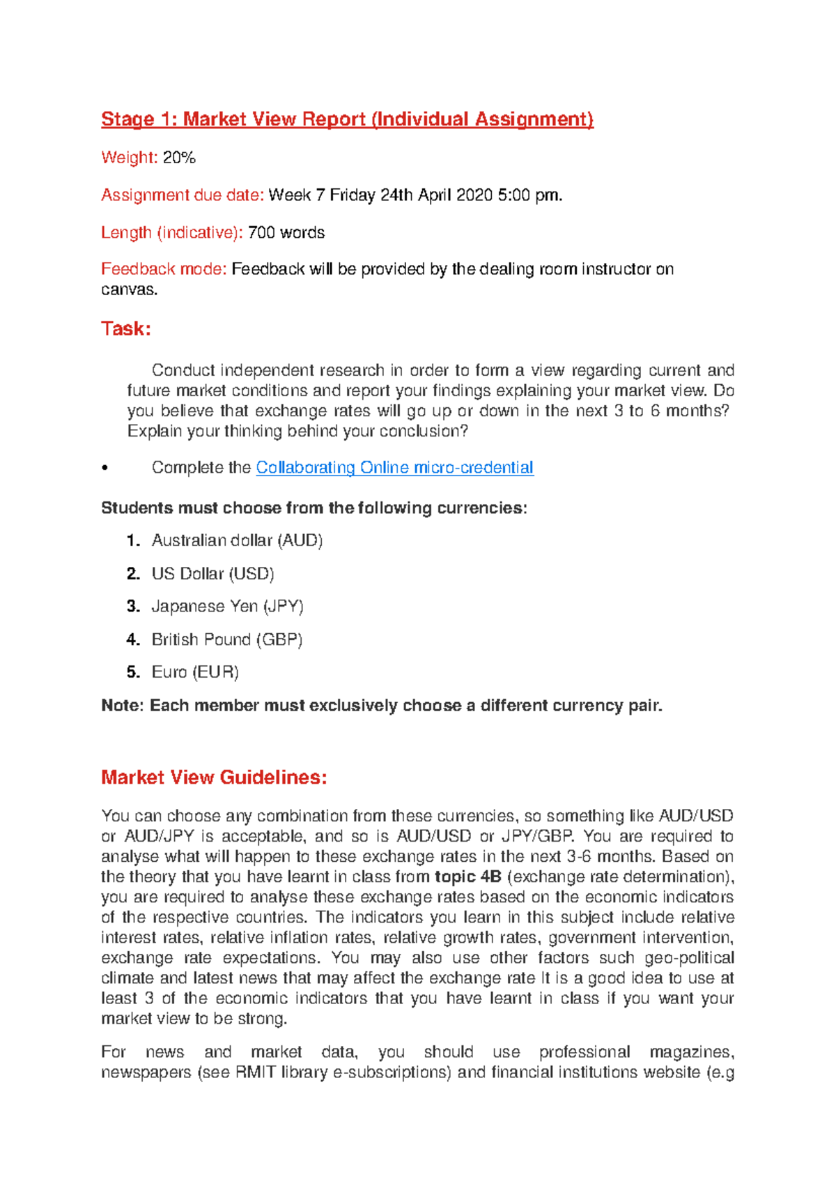 Market View Instructions-S1 2020 - Stage 1: Market View Report ...