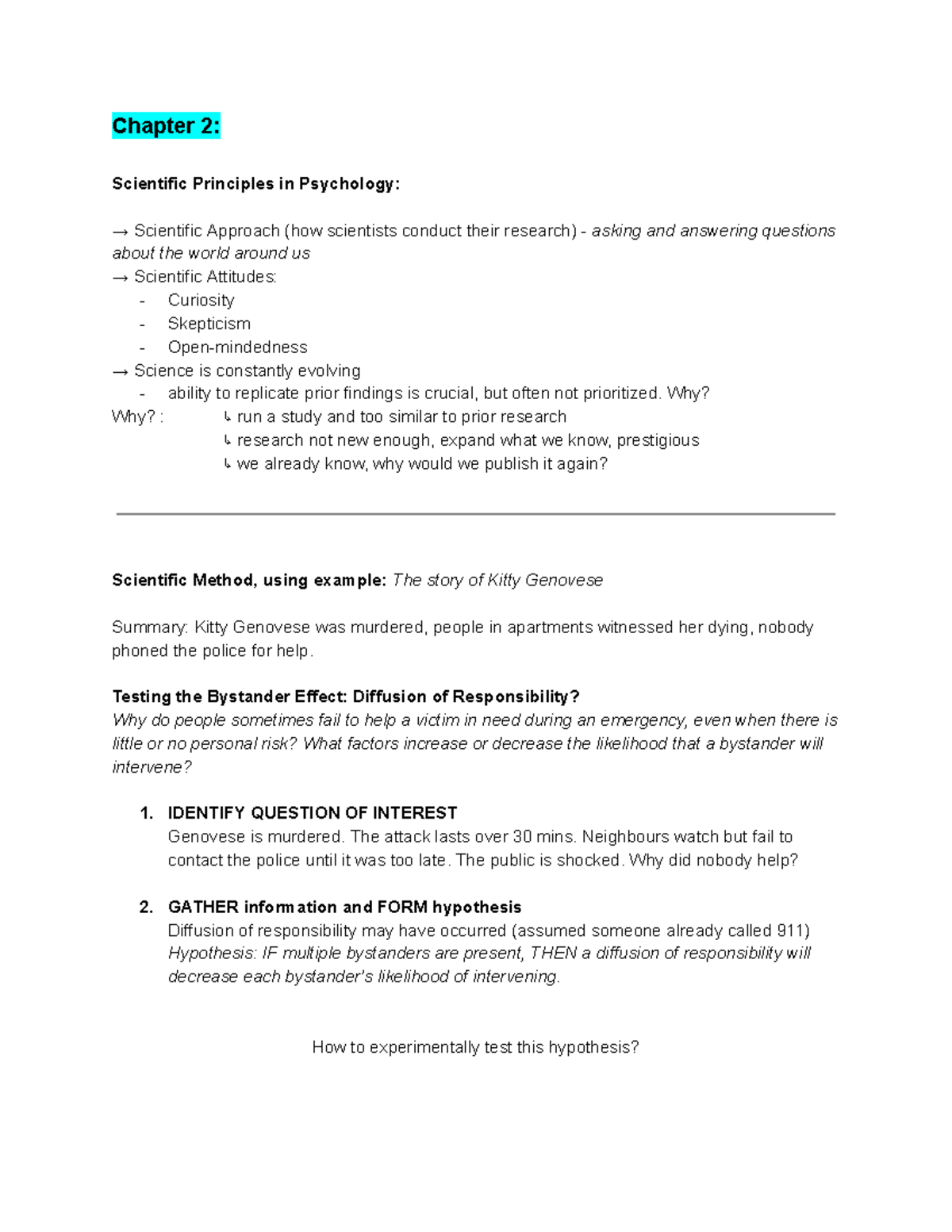 Psych 104 (ch. 1-3) - Notes - Psych 104 - UAlberta - Studocu