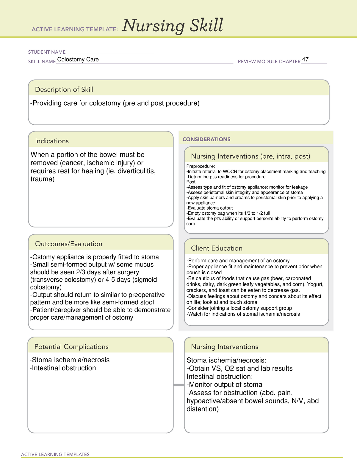 ATI Nursing Skill- Colostomy Care.pdf - ACTIVE LEARNING TEMPLATES ...