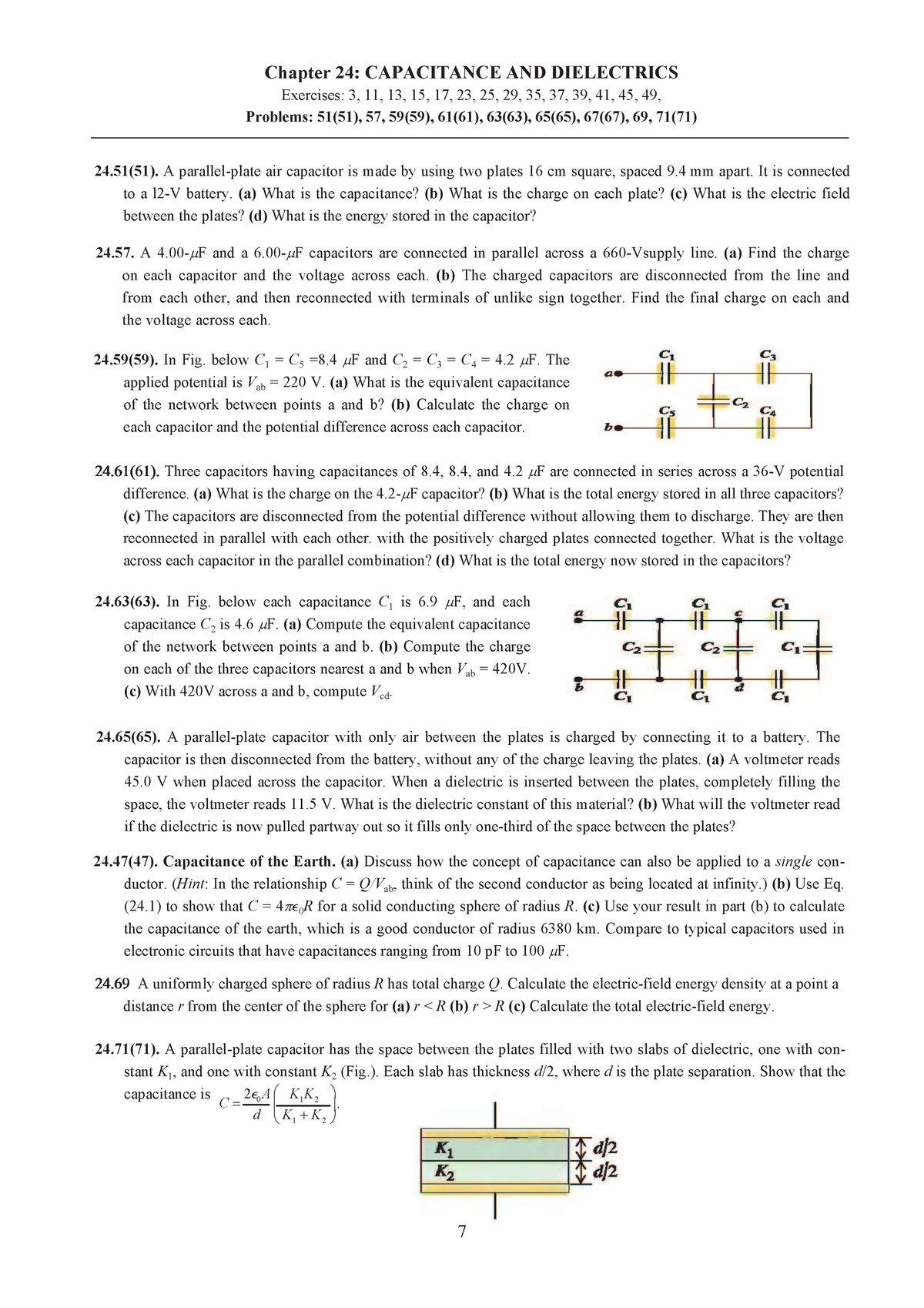 Assignments Of Physics II - PH1026 - Chapter 24-Week 4 - Chapter 24 ...