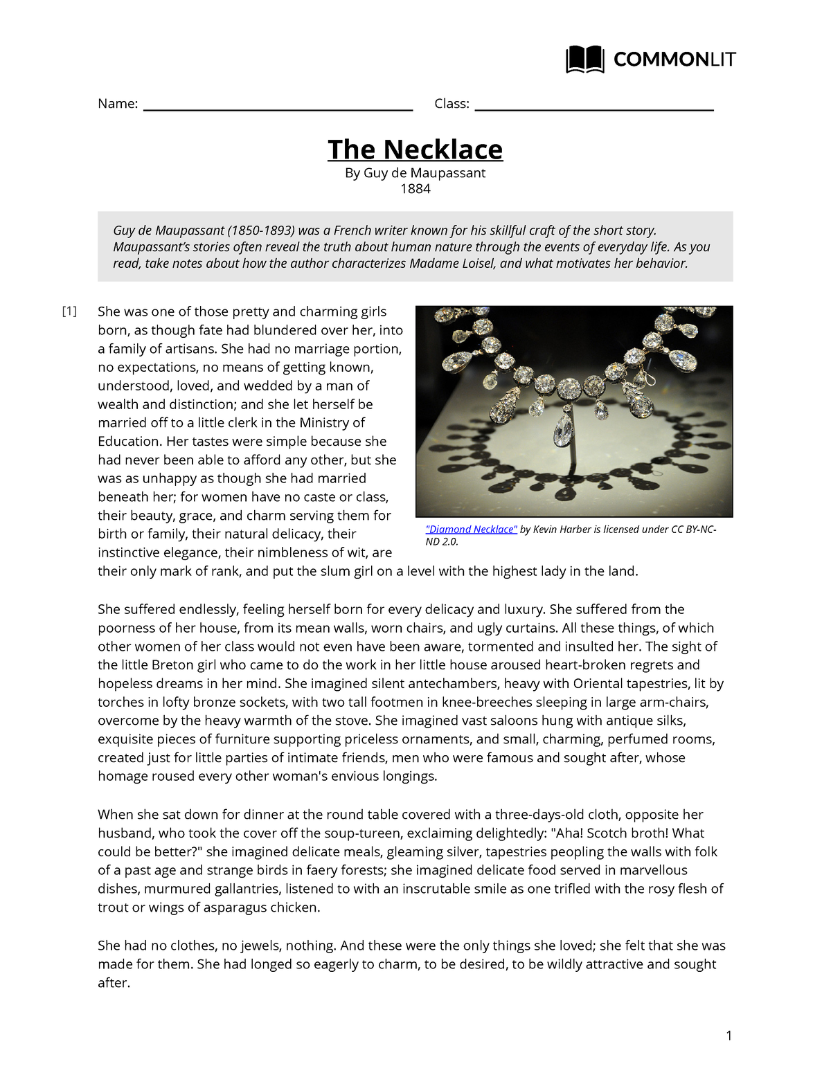 The Necklace Guy de Maupassant. - ppt download