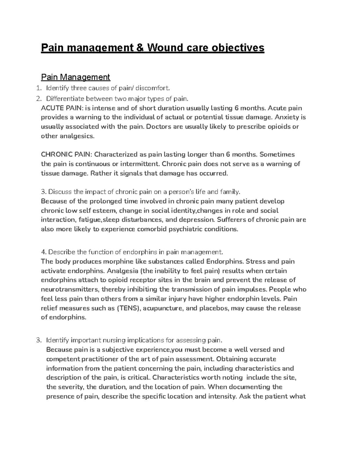 Pain and wound care You be m ch k Pain management & Wound care