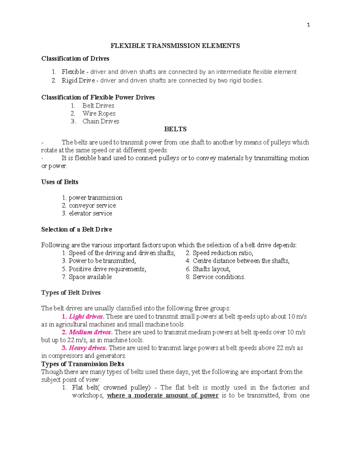 Final 1 BELT-Design-upload-rev-1 - FLEXIBLE TRANSMISSION ELEMENTS ...