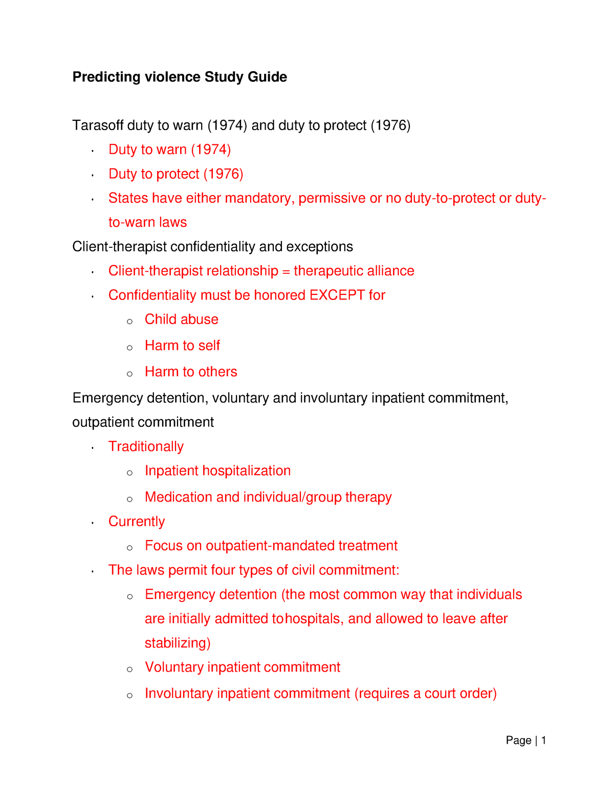 Predicting Violence Study Guide - Predicting Violence Study Guide ...