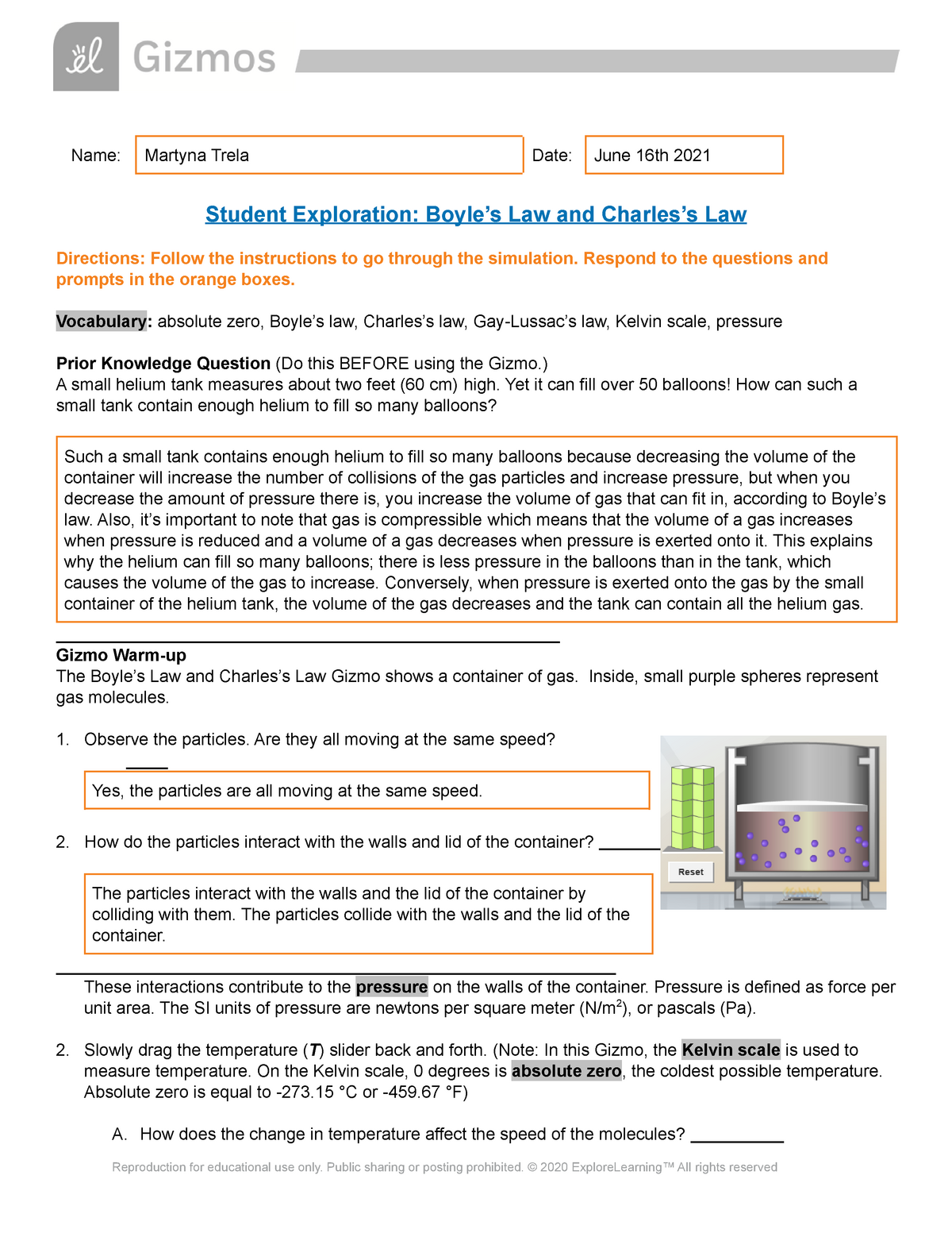 lab boyle's law assignment reflect on the lab