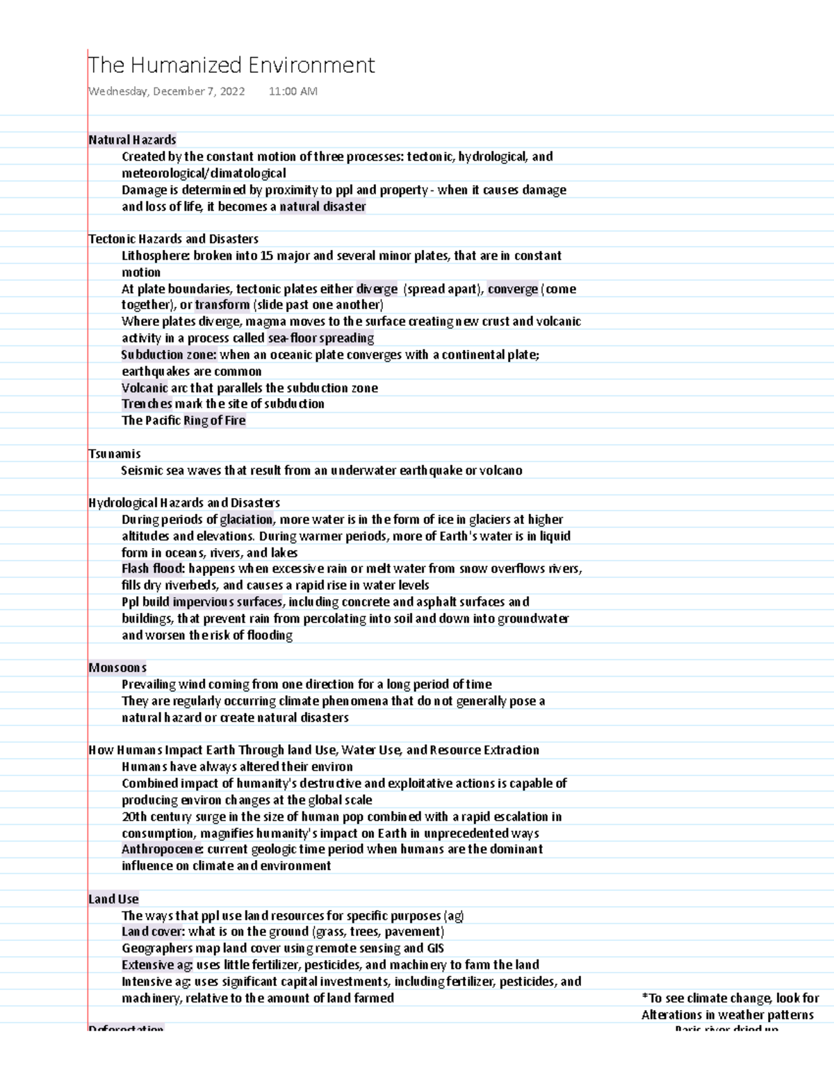 The Humanized Environment - Natural Hazards Created by the constant ...