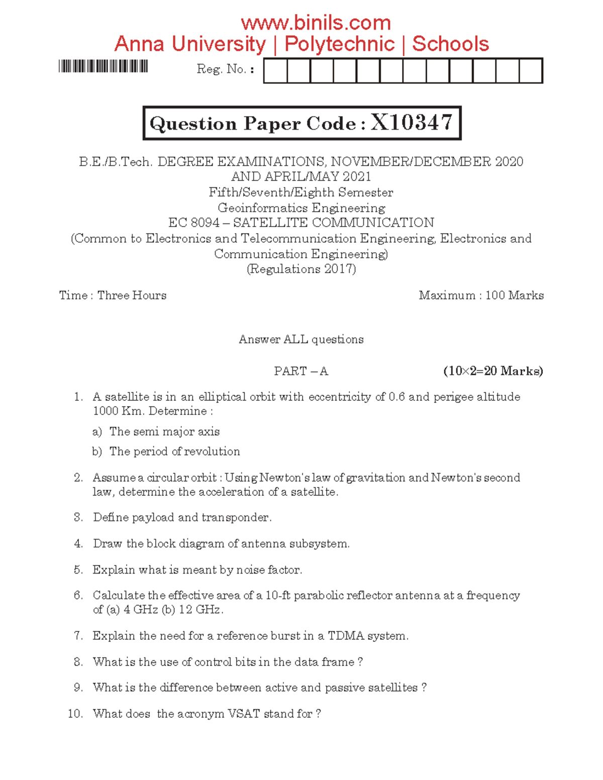 X10347 EC8094 Watermark - X10347 Reg. No. : Question Paper Code : X B.E ...