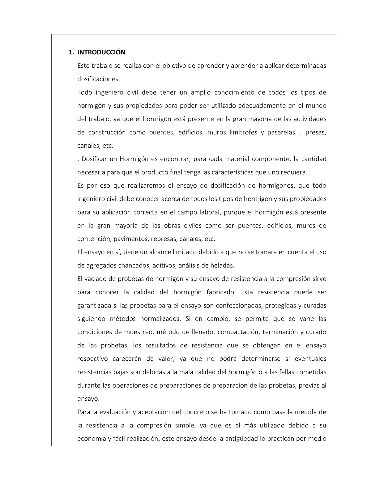 Informe - PRACTICA REALIZADA A DETALLE - 1. INTRODUCCI”N Este Trabajo ...