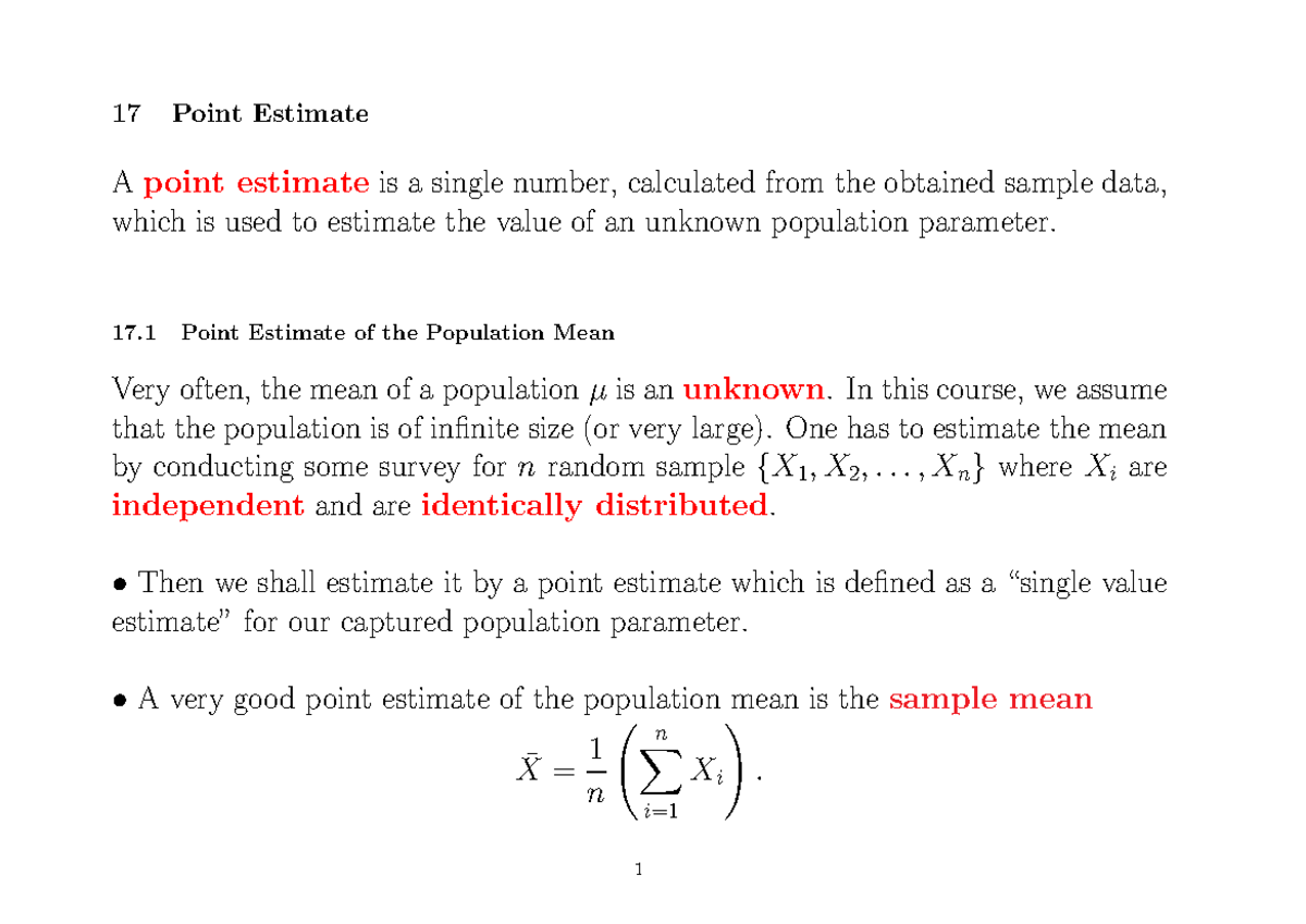 11 sampling distribution, point estimates and confidence interval - 17 ...