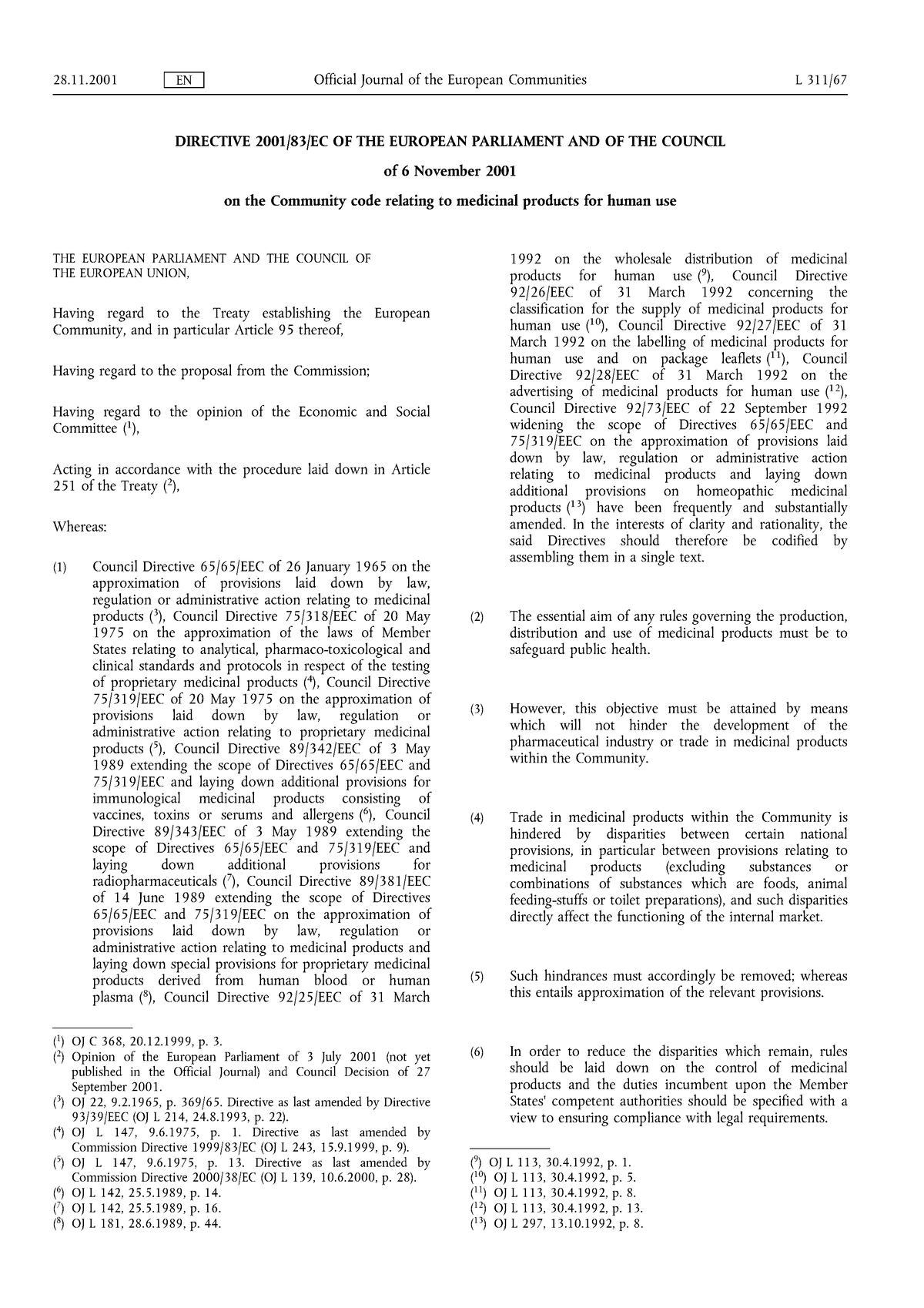 directive-2001-83-ec-directive-2001-83-ec-of-the-european-parliament