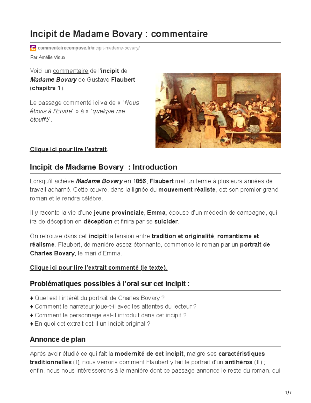 Incipit Madame Bovary Texte – Explication De Texte Madame Bovary – WVCLH