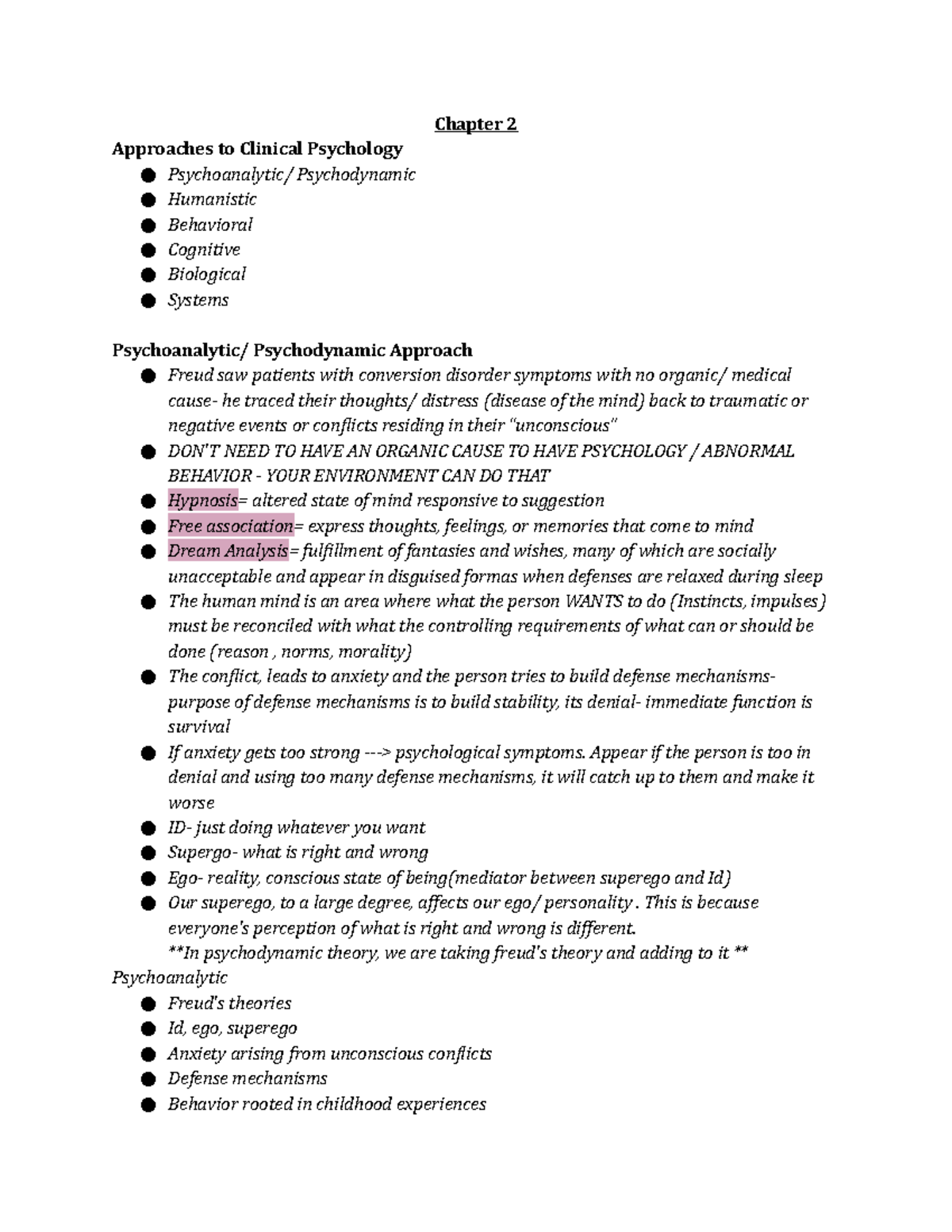 Chapter 2 - Lecture Notes 2 - Chapter 2 Approaches To Clinical ...